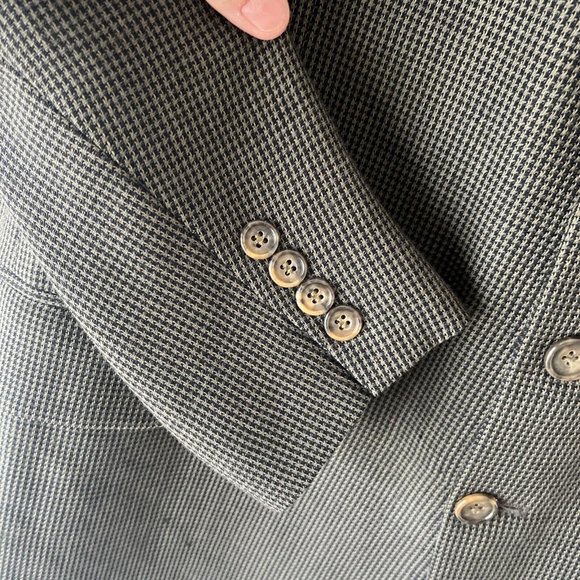 Oscar de la Renta 44S Brown check Plaid Suit Blazer Sports Jacket 3 Button Wool - Picture 2 of 13